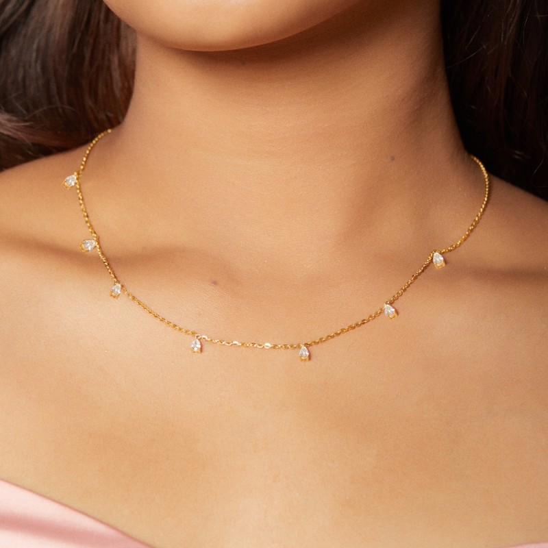 Choker with hanging chain best sale