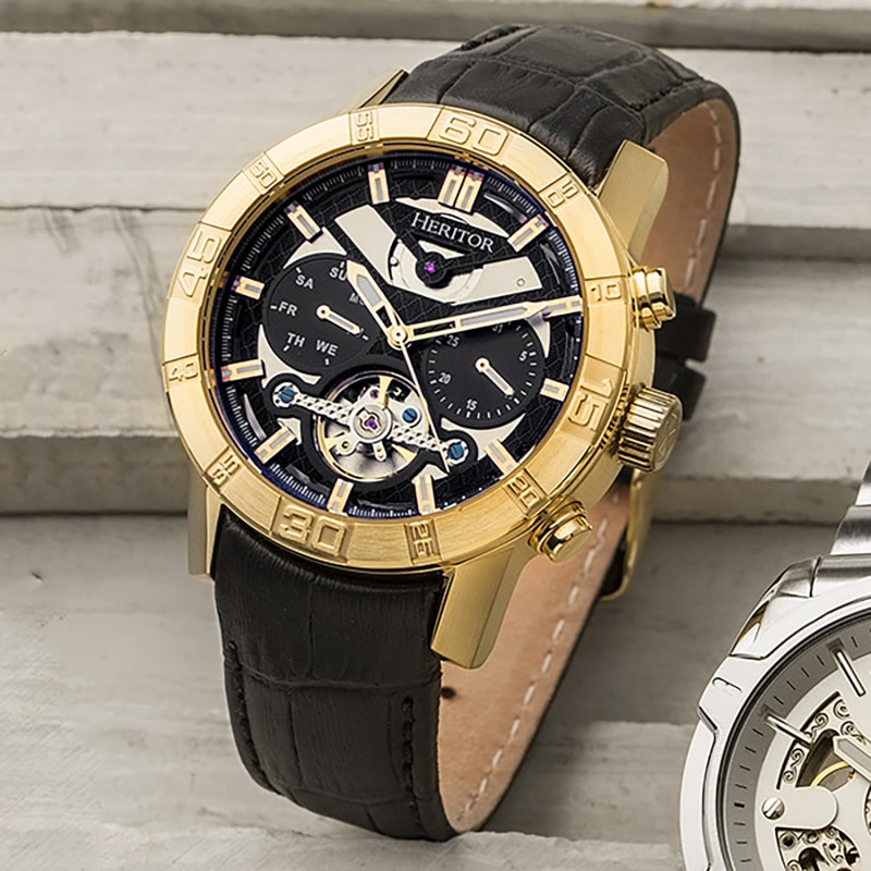 Heritor automatic men's sebastian watch deals