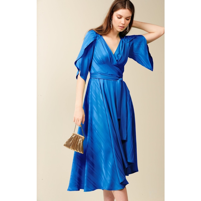 Thumbnail of Hanworth House Wrap Dress In Cobalt image