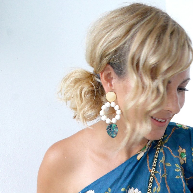 Thumbnail of The Lola Tropical Leaf Statement Earrings image