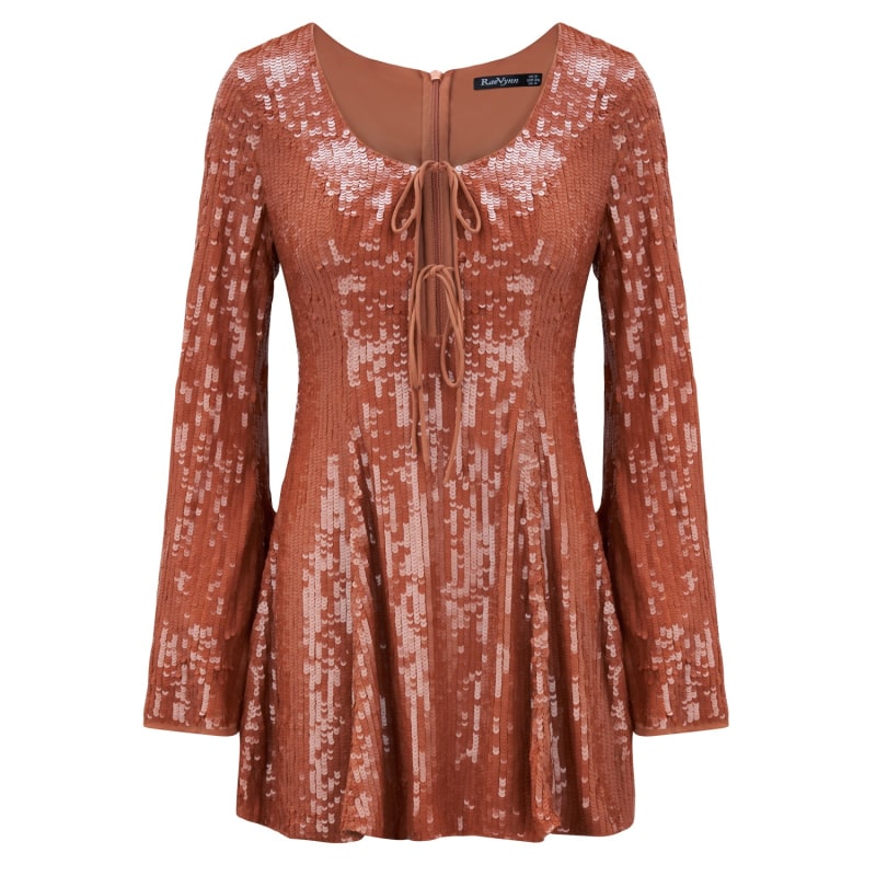 Thumbnail of Harlow Dress In Caramel Sequins image