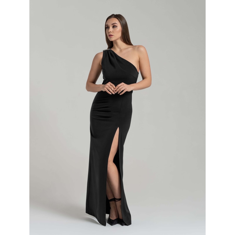 Thumbnail of Harmony Asymmetric Long Dress, Black image