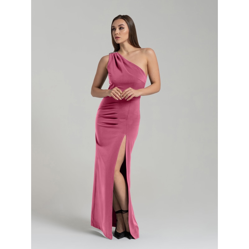 Thumbnail of Harmony Asymmetric Long Dress, Super Pink image