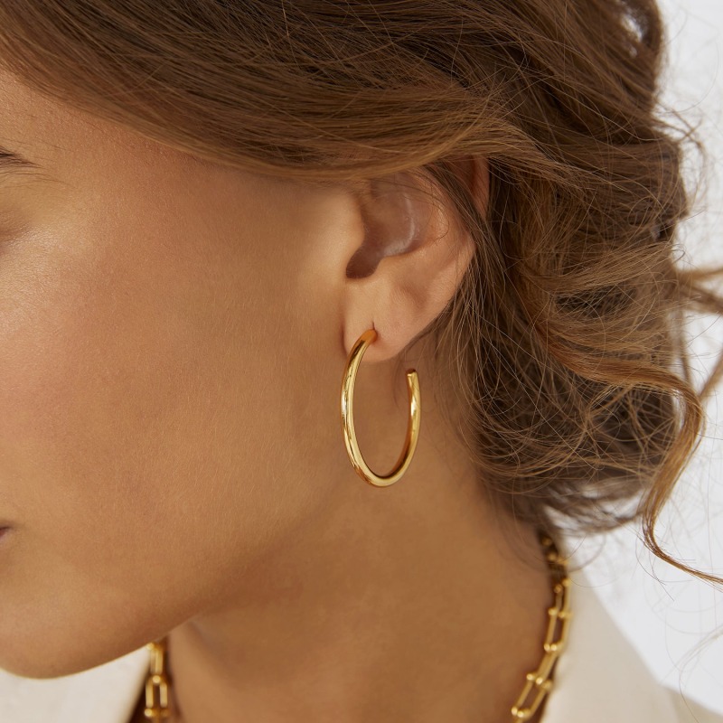 Thumbnail of Harper Hoop Earrings - Gold image