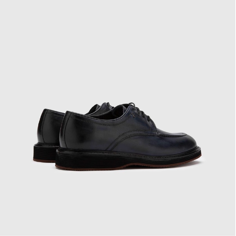 Thumbnail of Hatia Navy Blue Leather Men's Daily Shoe image