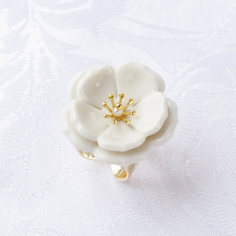 Thumbnail of Porcelain Plum Blossom Statement Ring image