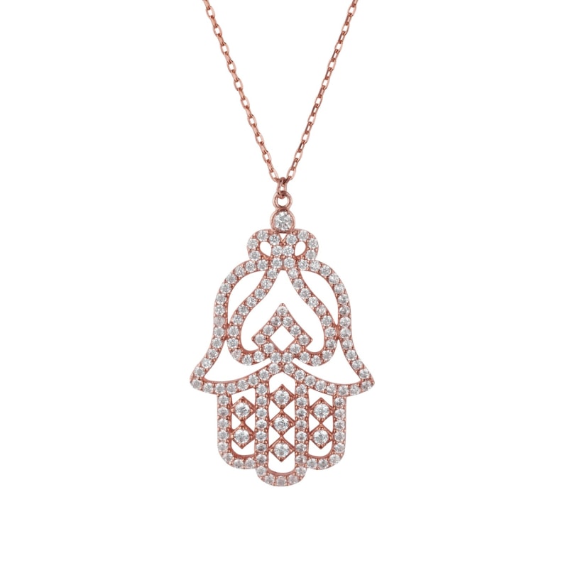 Hand of fatima cheap necklace rose gold