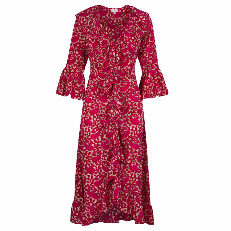 Thumbnail of Felicity Midi Dress Hot Pink Swirl image