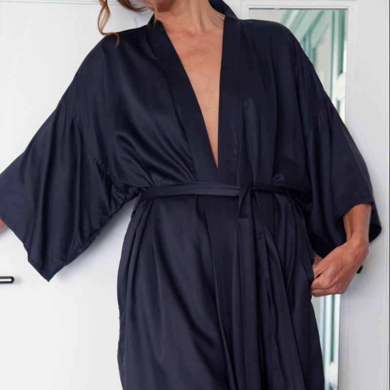 Thumbnail of Vegan Silk Bamboo Kimono Black image