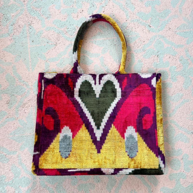 Thumbnail of Heart Ikat Tote image