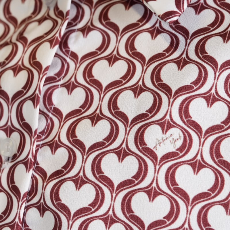 Thumbnail of Heart Print Shirt Elisha Classically Cut Shirt With Deep Cuffs image