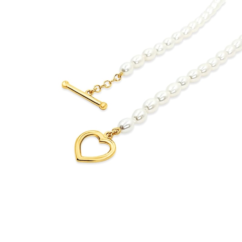 Toggle clasp gold necklace deals