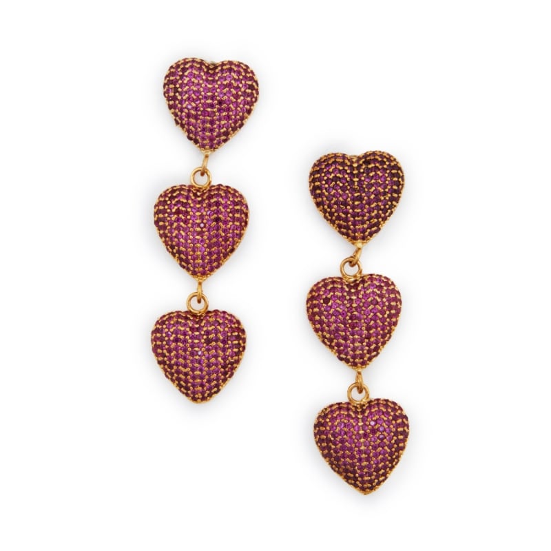 Heart shaped store dangling earrings