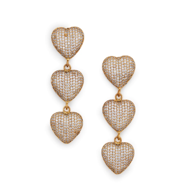 Thumbnail of Heart Trail Earrings White image