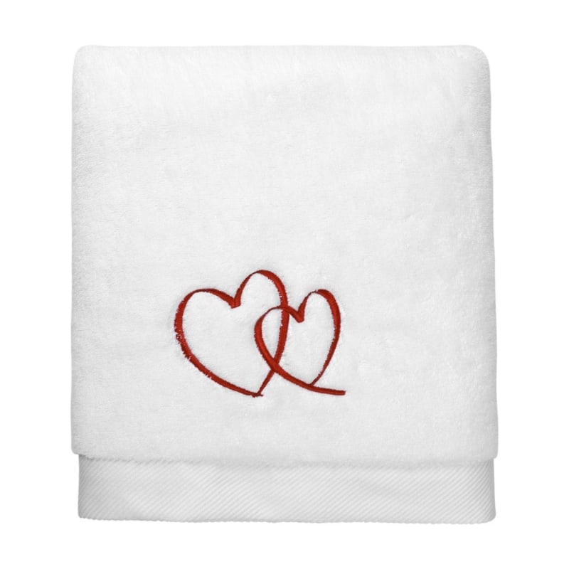 Thumbnail of Hearts Embroidery Bath Towel image