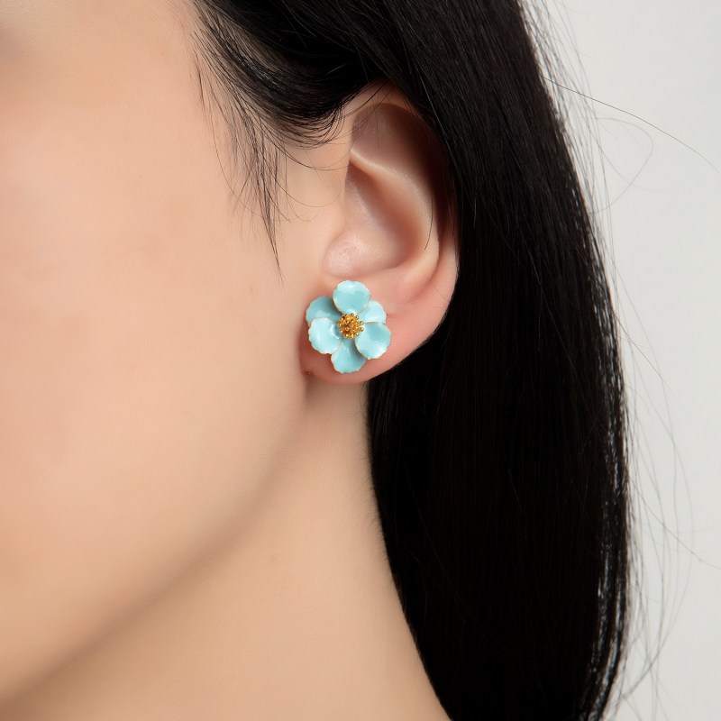 Thumbnail of Turquoise Petite Flower Earrings image