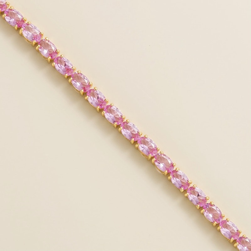 Thumbnail of Salto Gold Tennis Bracelet In Pink Sapphire image