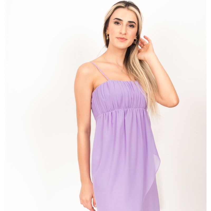 Thumbnail of Lilac Chiffon Gather Detail Dress image