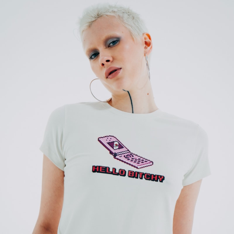 Thumbnail of Hello Bitchy Tee - Neutrals image