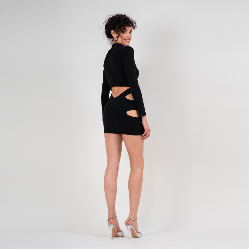 Thumbnail of Black Mini Dress With Cut-Out Effect image