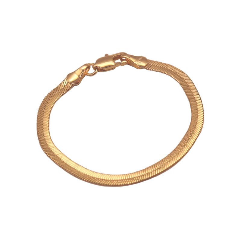 Solid gold herringbone bracelet hotsell