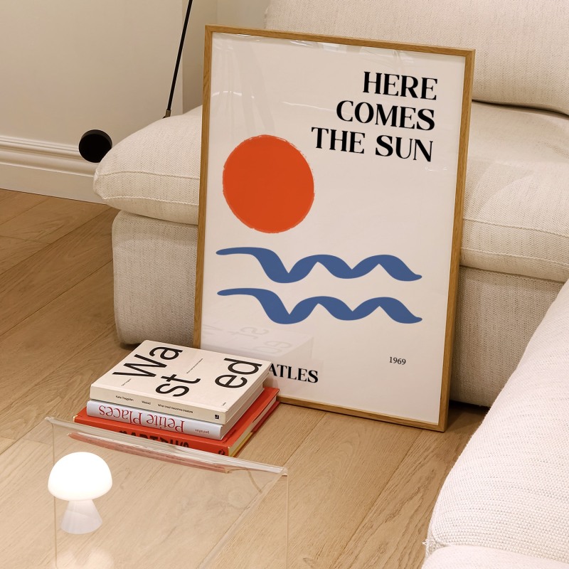 Thumbnail of Here Comes The Sun Beatles Inspired Retro GicléE Art Print image