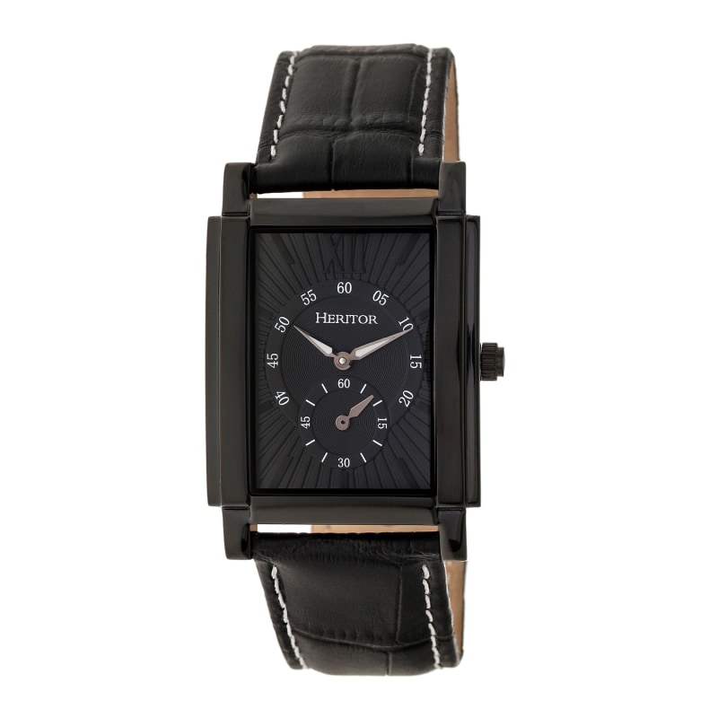 Thumbnail of Frederick Leather-Band Watch with Seconds Sub-Dial - Black image