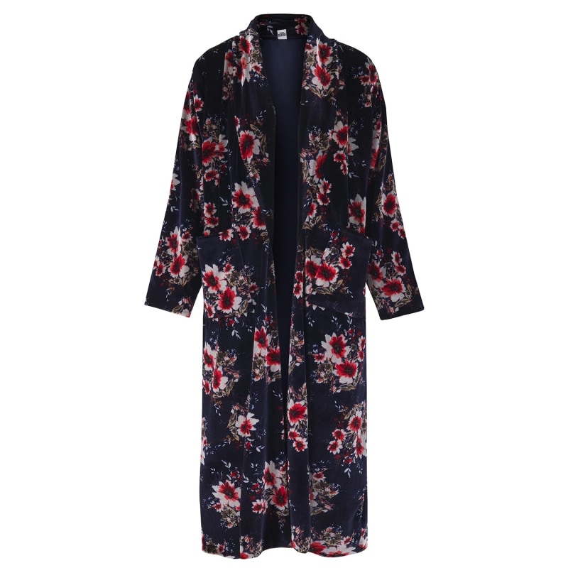 Velvet Duster - Black Floral