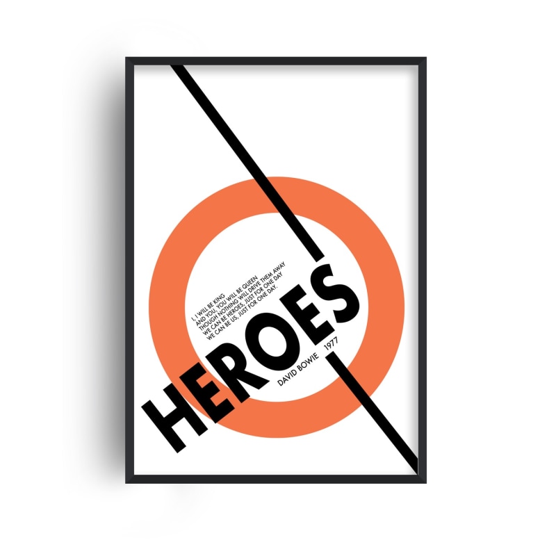 Thumbnail of Heroes David Bowie Inspired Retro GicléE Art Print image