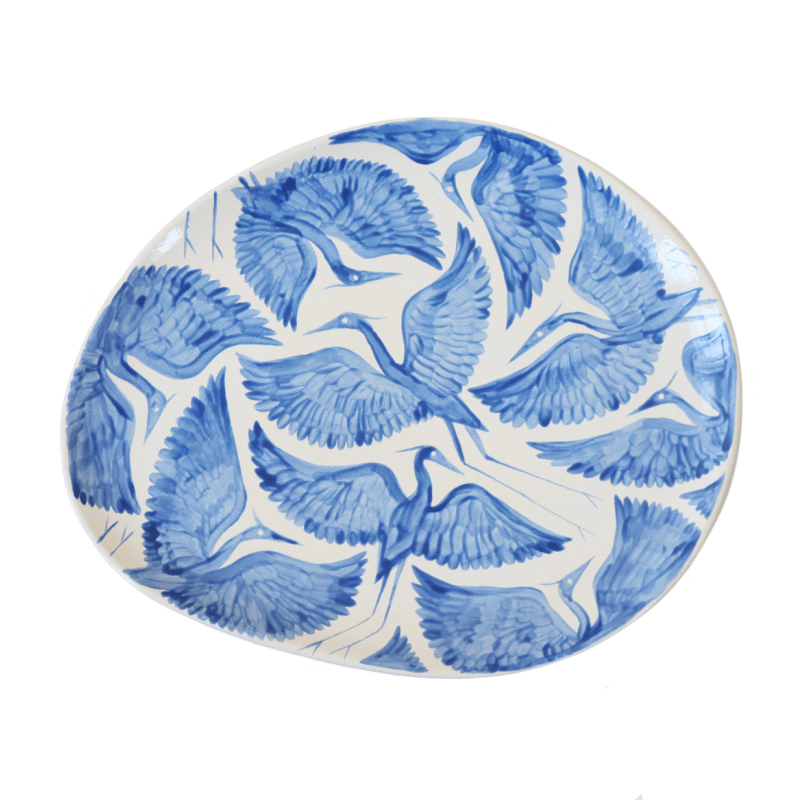 Thumbnail of Herons Organic Contemporary Platter Plate Tray - Blue image