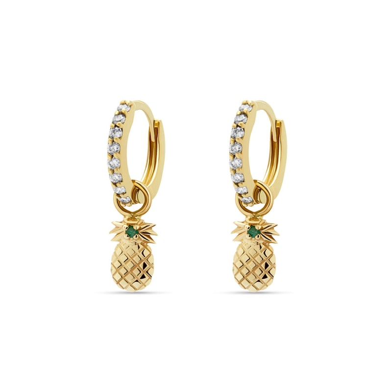 Diamond pineapple earrings sale