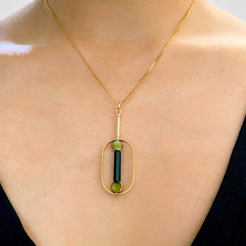 Thumbnail of Black Art Deco Necklace image