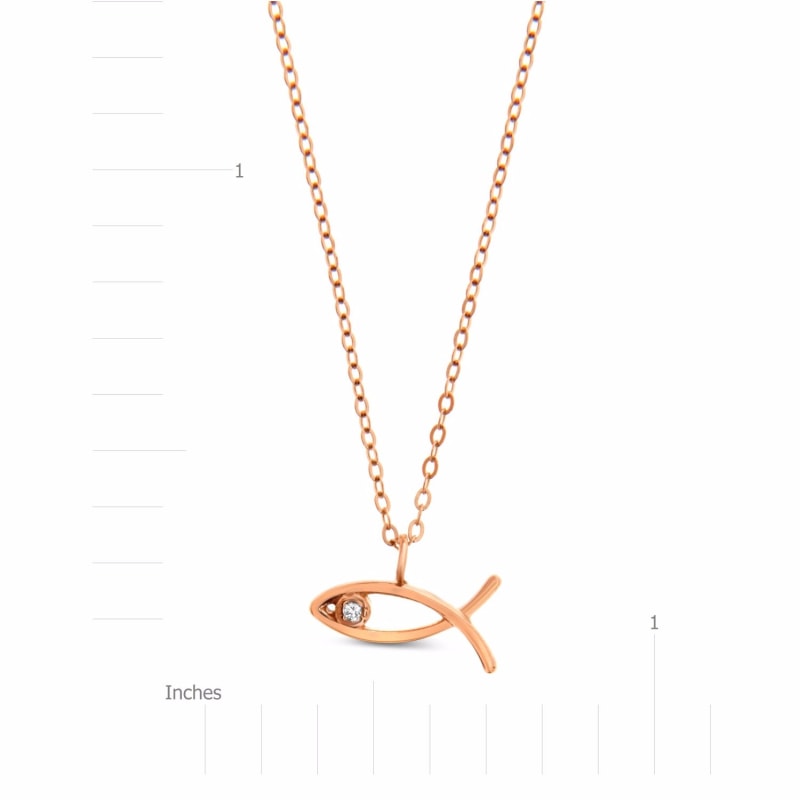 Thumbnail of Ichthus Necklace 14k Rose Gold image