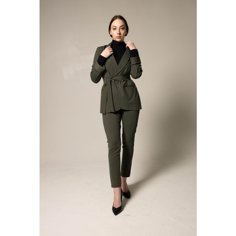 Olive Skinny Pants Women s Trousers by Le R ussi