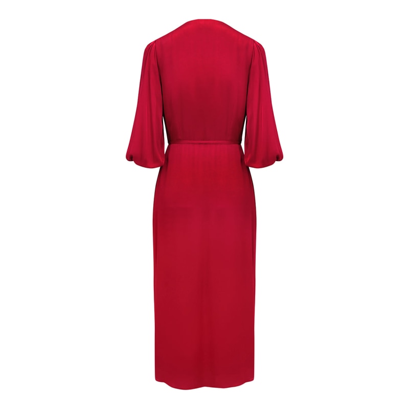 Thumbnail of Rae Wrap Dress In Tulip Red image