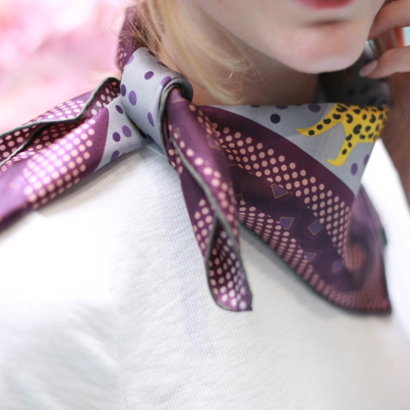 Thumbnail of Silk Bandana With Yellow Leopards image