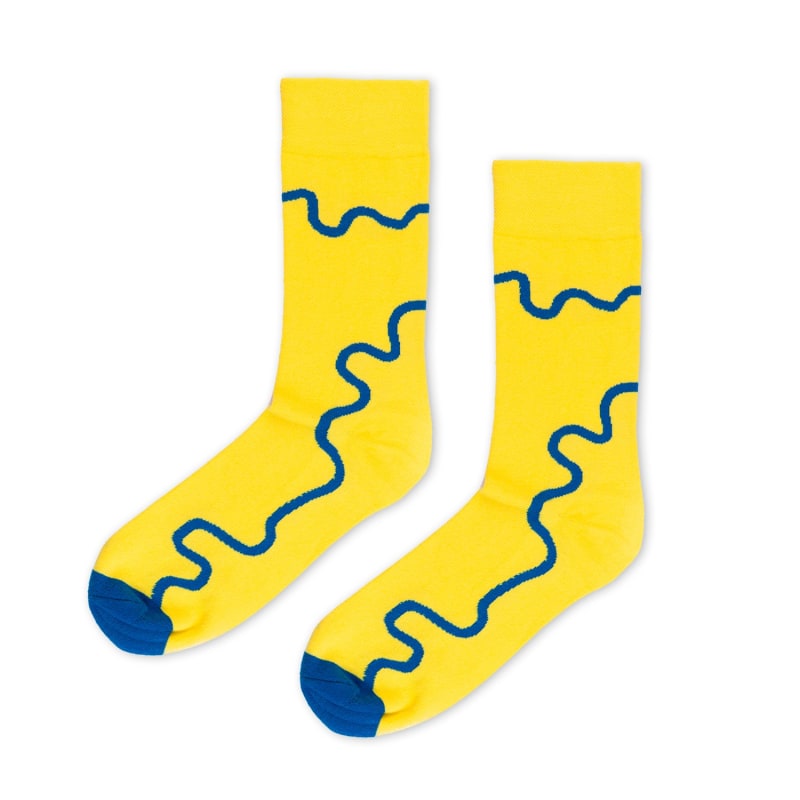 Thumbnail of Yellow Cotton Socks Featuring River Thames image