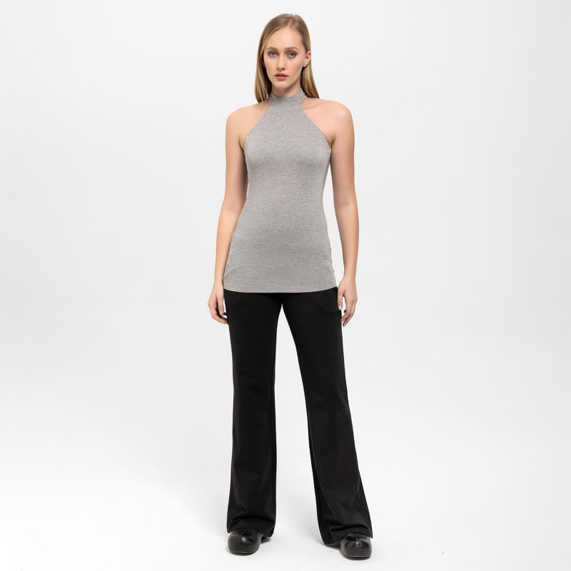 Thumbnail of High Neck Halter Top In Grey image