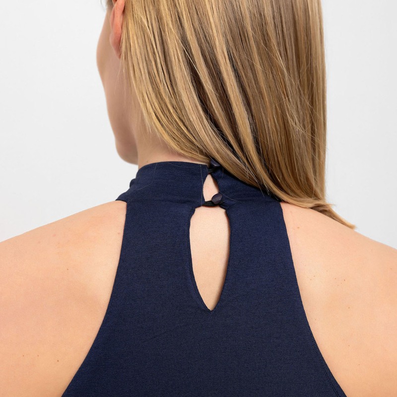 Thumbnail of High Neck Halter Top In Navy Blue image