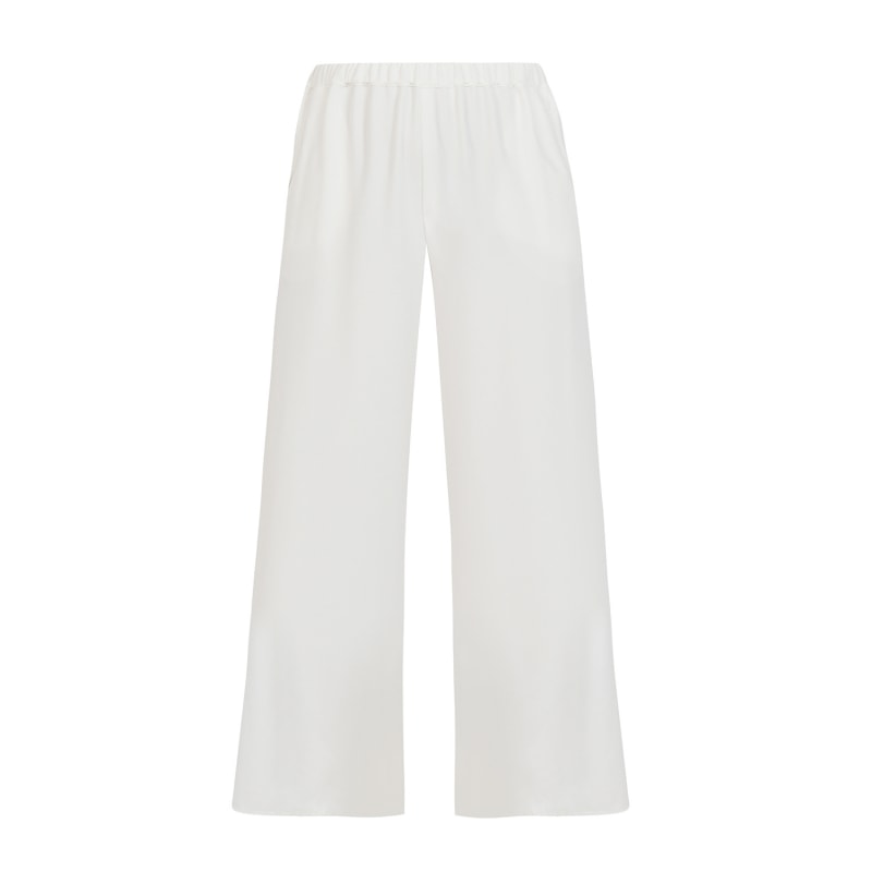 Thumbnail of High Waist Silk Pants - White image