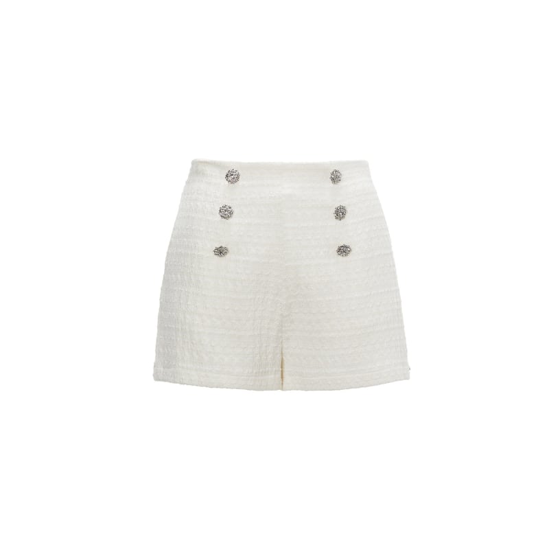 High Waisted Shorts White by Nissa