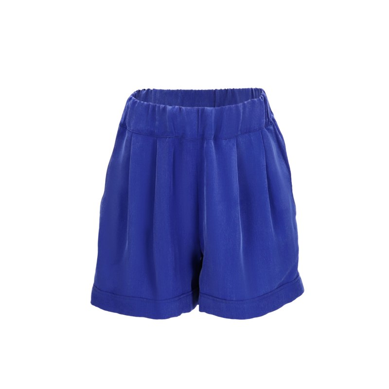 Thumbnail of High Waisted Cupro Shorts In Blue image