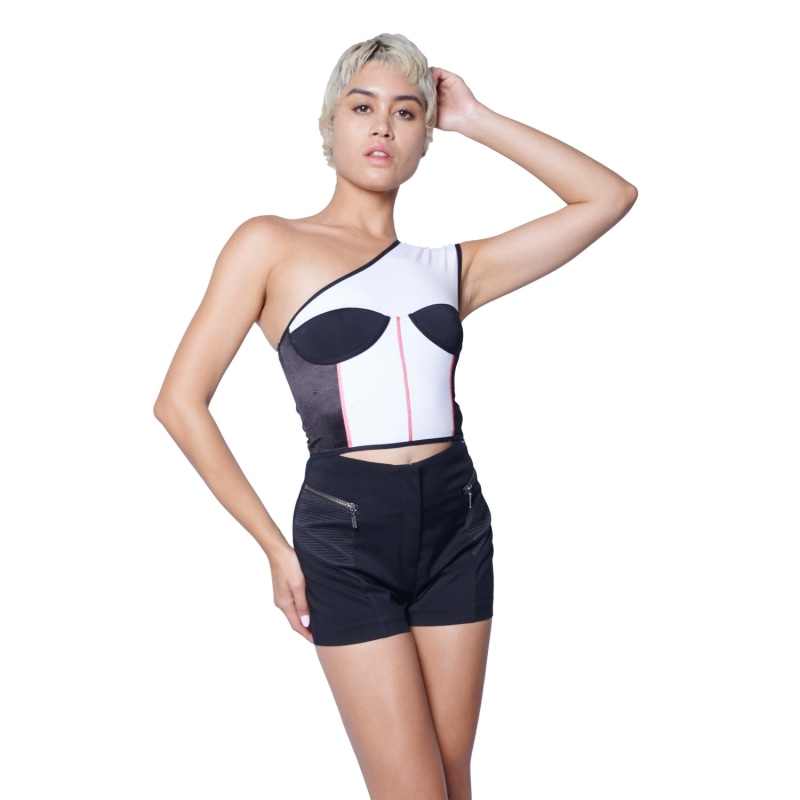 High waisted top fitted shorts