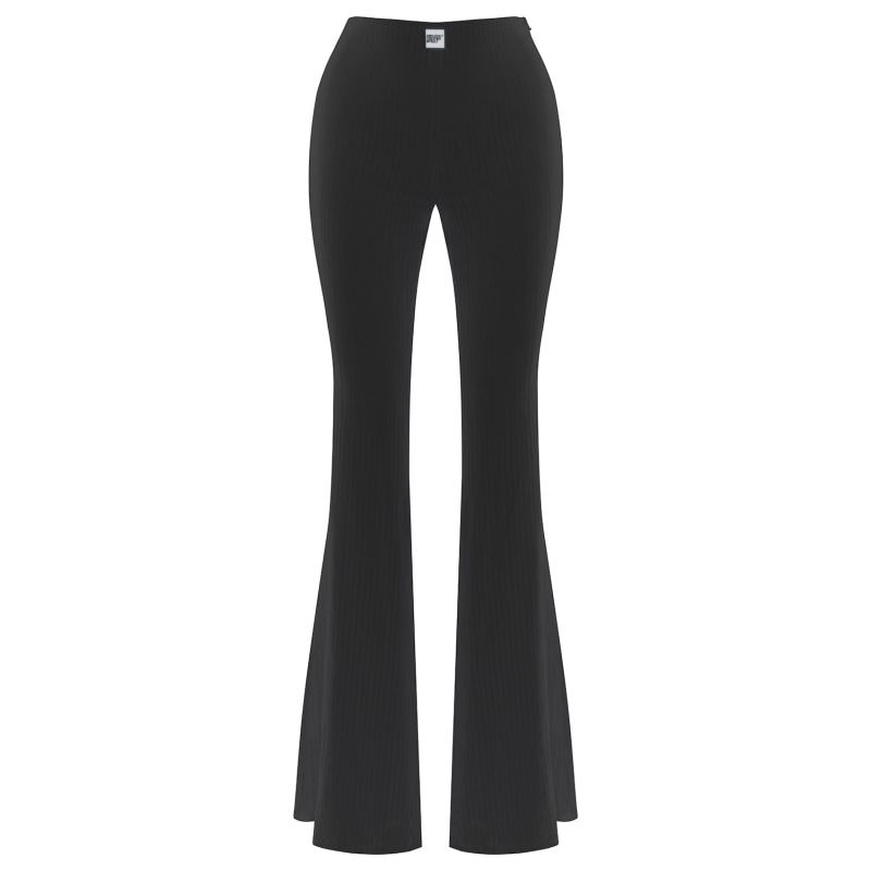 Black High-Waisted Flare Pants, NOCTURNE