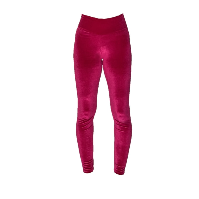 High Waisted Legging Magenta Velvet Brasini Swimwear Wolf Badger