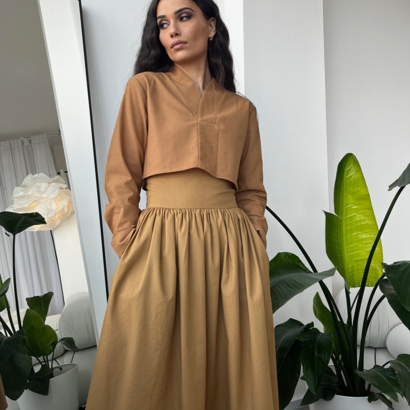 HIGH WAIST PANEL SKIRT