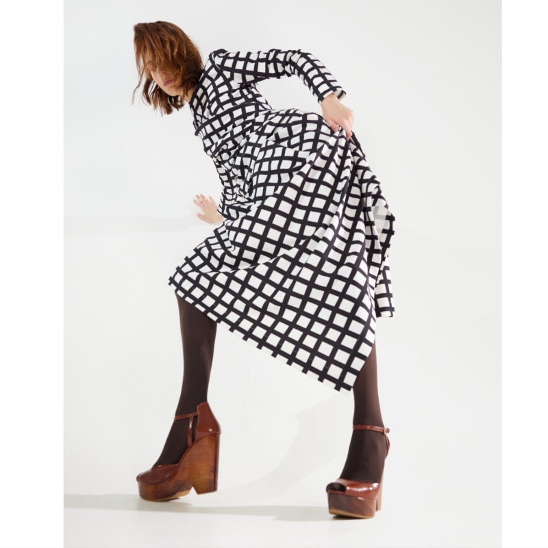 Checkered grid skirt discount