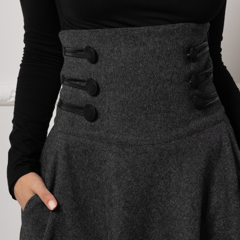 Black High Waisted Maxi Skirt from NikkaPlace