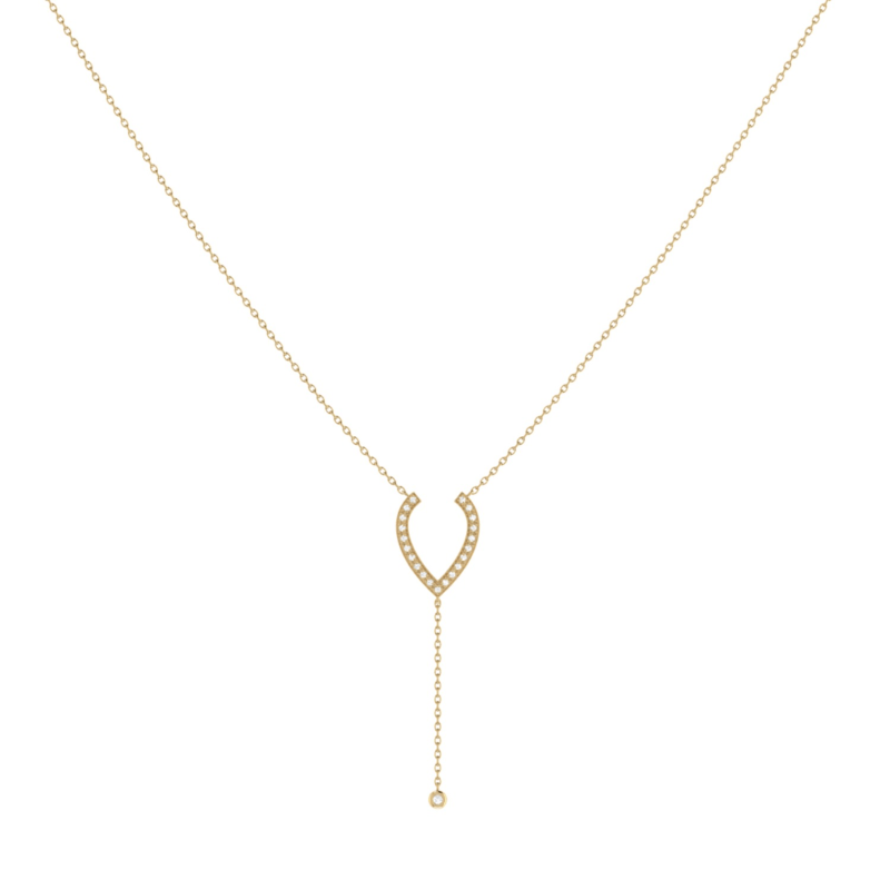 Thumbnail of Drizzle Drip Lariat Necklace In 14 Kt Yellow Gold Vermeil On Sterling Silver image