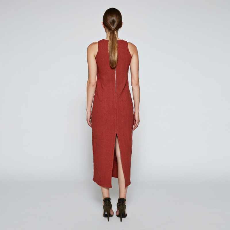 Thumbnail of The Samira Hand-Woven Dress In Red image